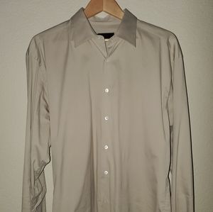 Prada mens button down dress shirt in tan.
